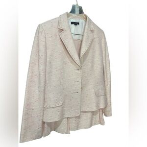 Tahari Women's Cream and Pink Tweed Blazer 2 Pc